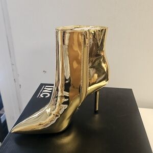 INC International Concepts Women's Metallic Gold Heeled Boots